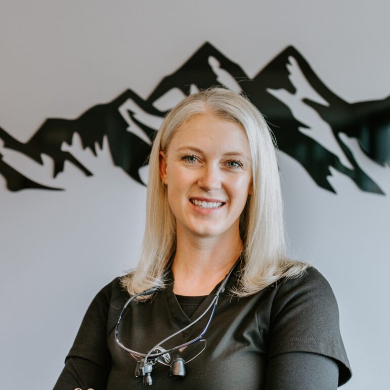 A close up image of a woman who is smiling