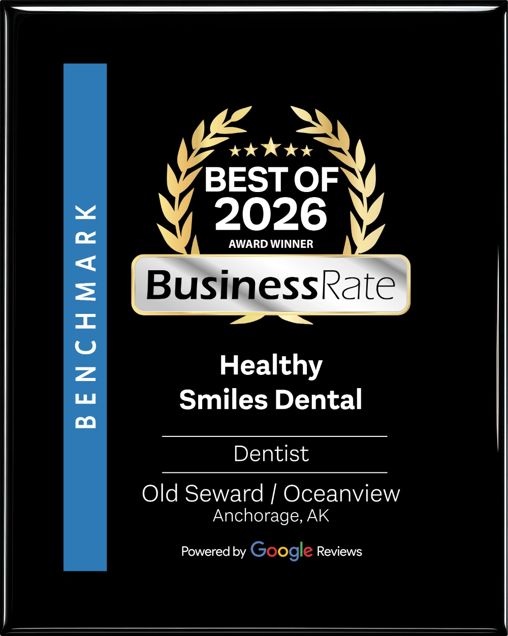 BusinessRate Best of 2026 Award Winner for Healthy Smiles Dental, Dentist in Old Seward / Oceanview, Anchorage, AK.